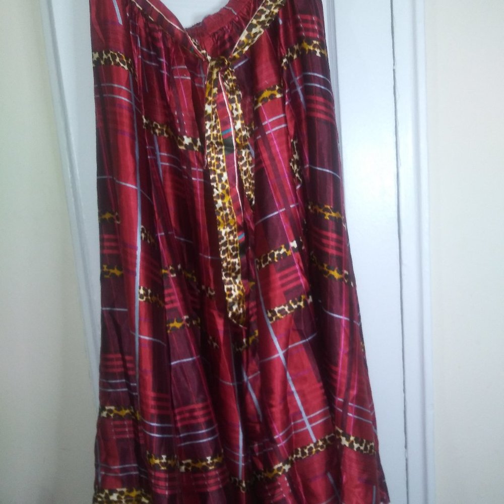 Happy Holidays!  Ashley Stewart  Red Satin Maxi Full skirt 3X